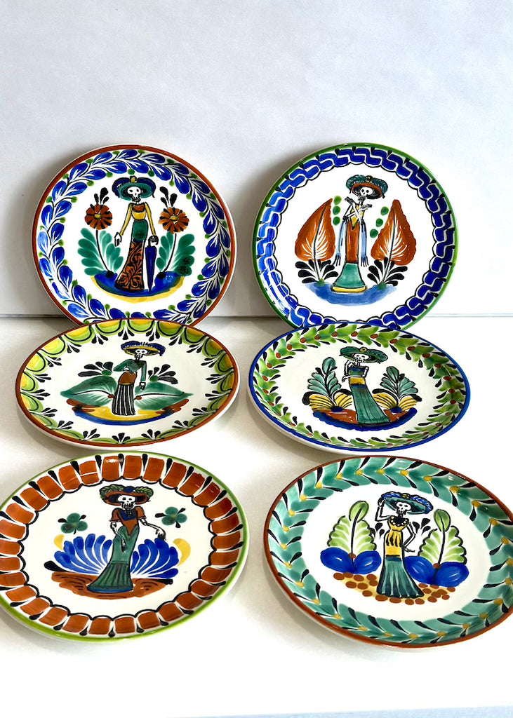 Gorky Gonzalez Pottery | Round Bread Plate | Catrina