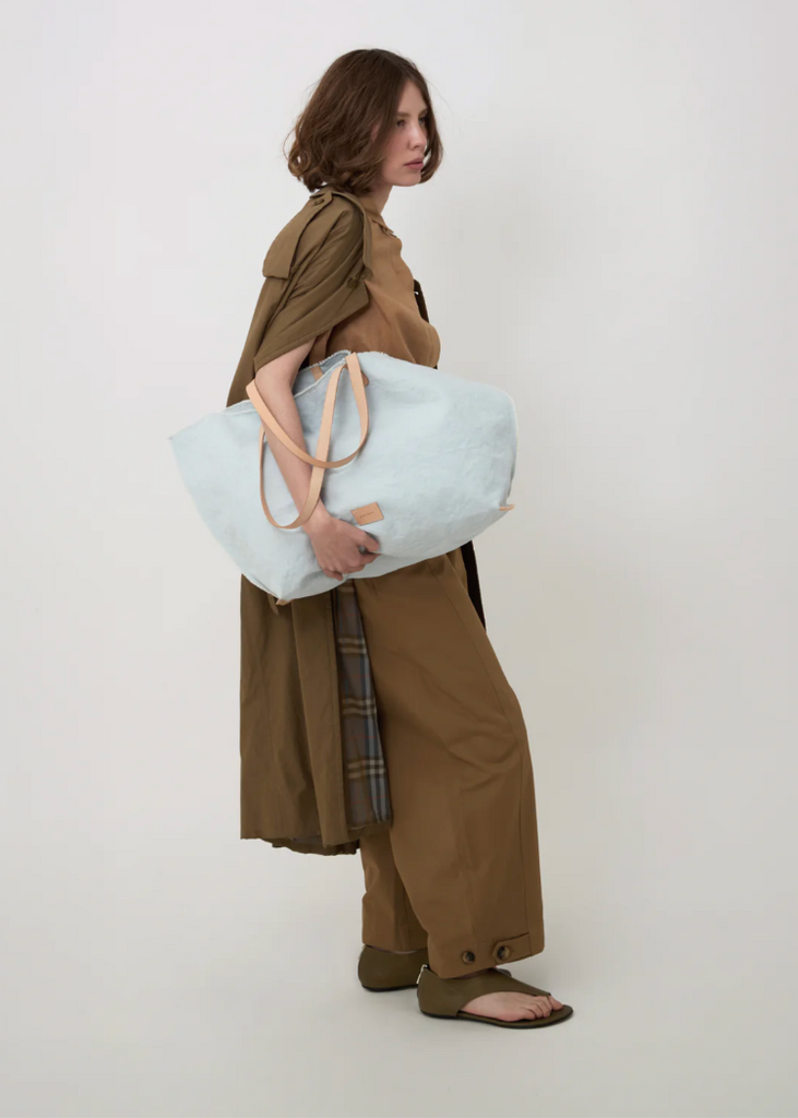 Graf Lantz | Hana Canvas Boat Bag | Mist Vachetta