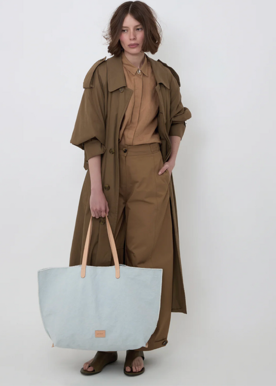 Graf Lantz | Hana Canvas Boat Bag | Mist Vachetta