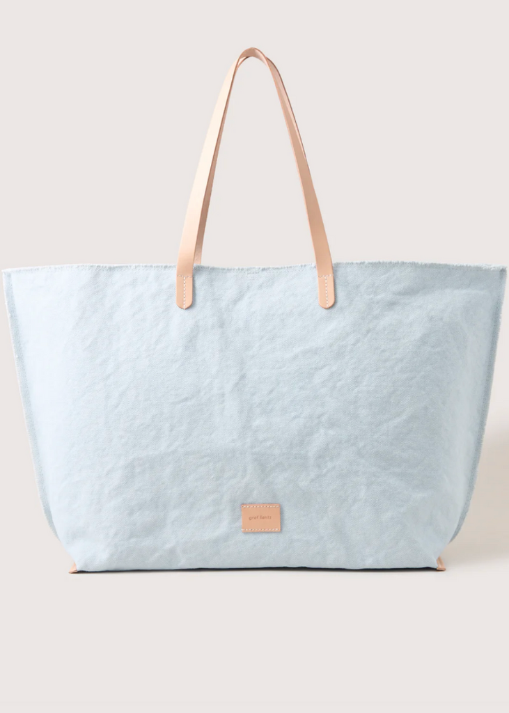 Graf Lantz | Hana Canvas Boat Bag | Mist Vachetta