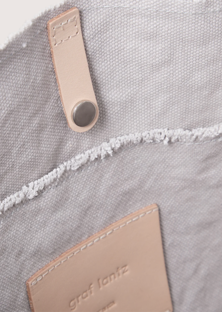 Graf Lantz | Hana Canvas Boat Bag | Stone Vachetta