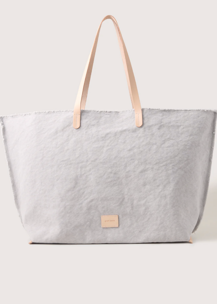 Graf Lantz | Hana Canvas Boat Bag | Stone Vachetta