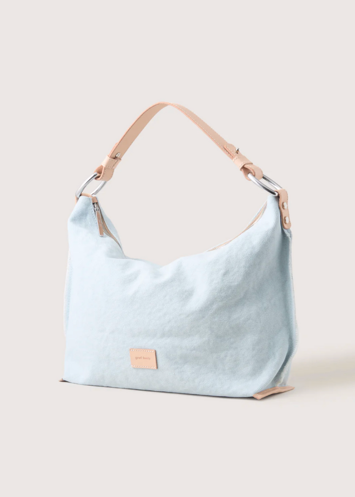 Graf Lantz | Hana Canvas Hobo Bag | Mist Vachetta