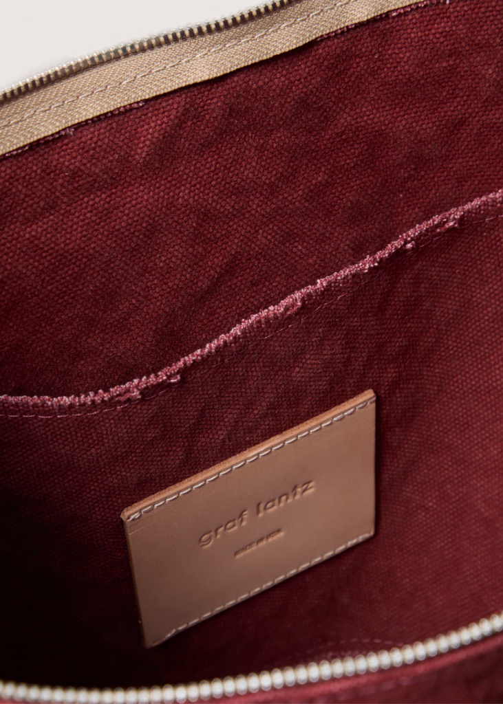 Graf Lantz | Hana Canvas Hobo Bag | Plum Vachetta
