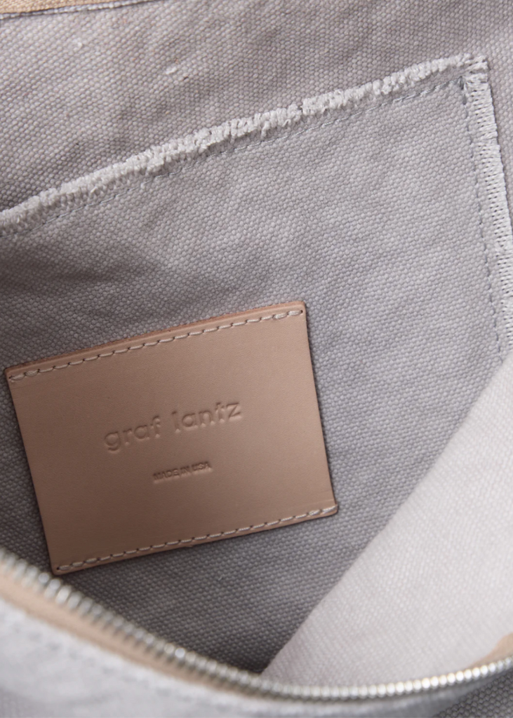 Graf Lantz | Hana Canvas Hobo Bag | Stone Vachetta