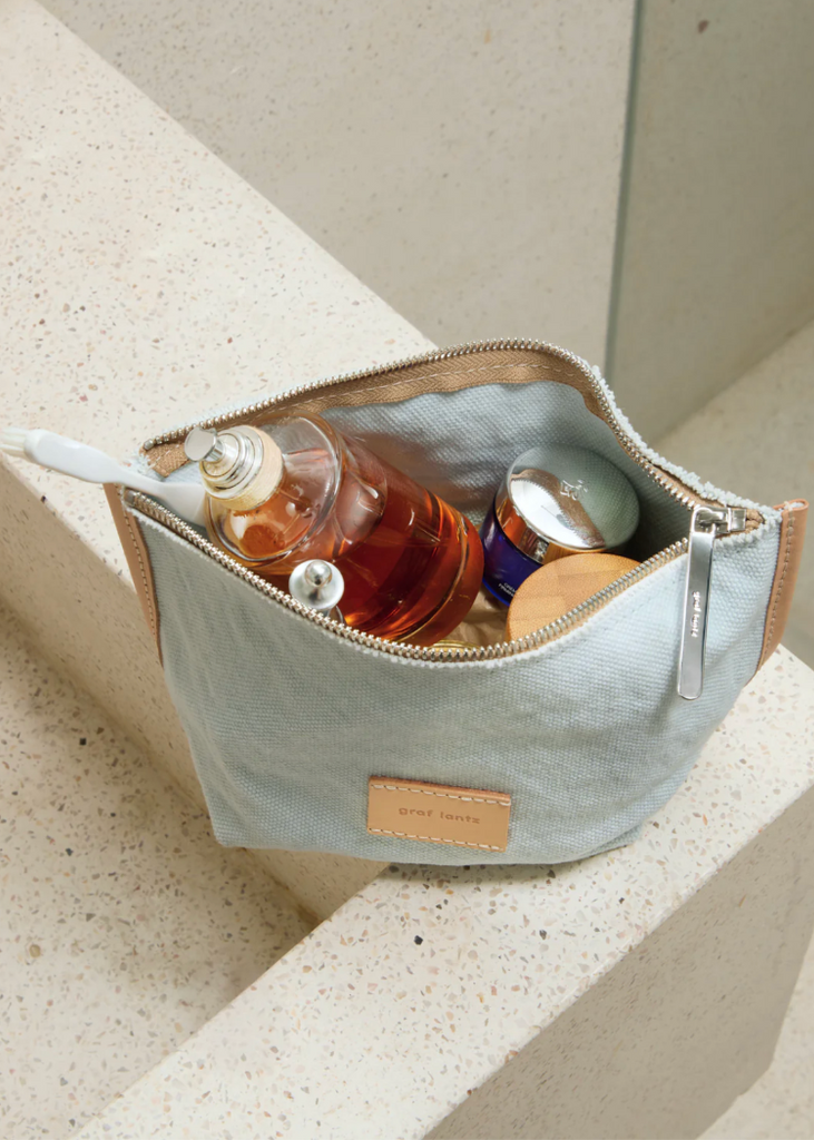 Graf Lantz | Hana Canvas Pouch | Mist Vachetta