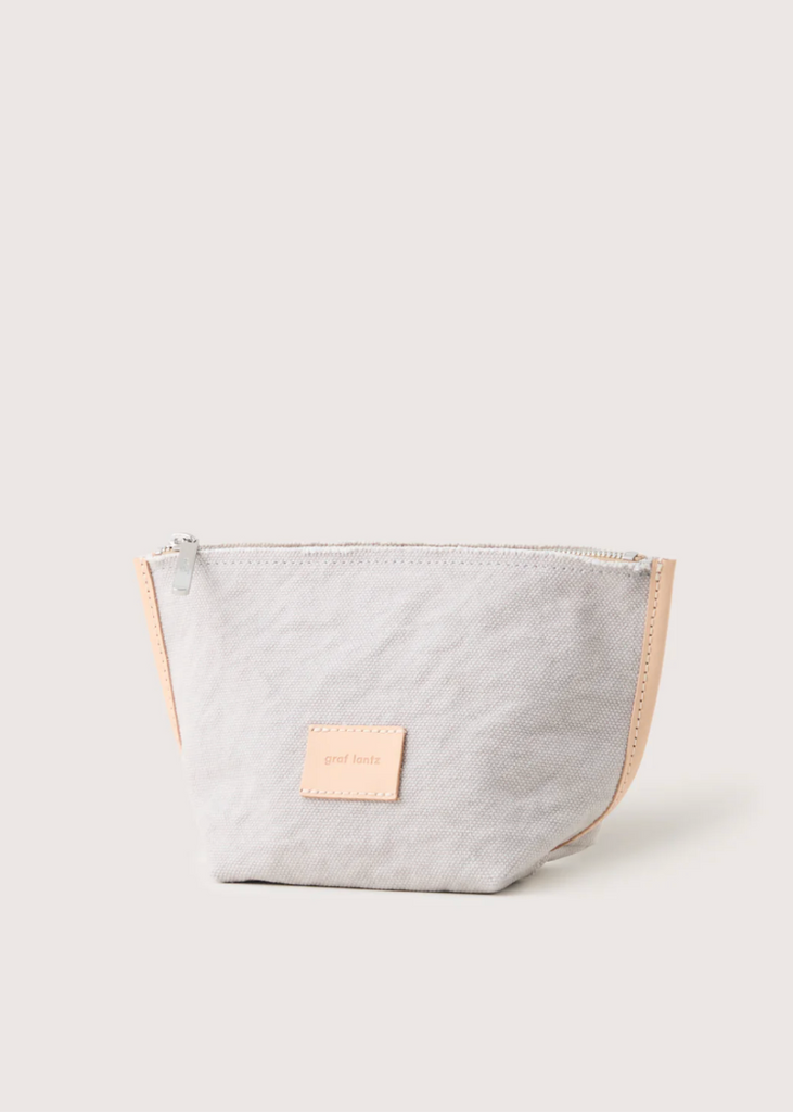 Graf Lantz | Hana Canvas Pouch | Stone Vachetta