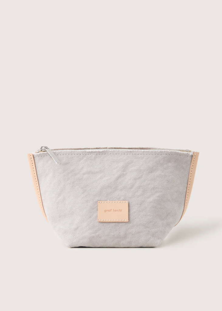 Graf Lantz | Hana Canvas Pouch | Stone Vachetta