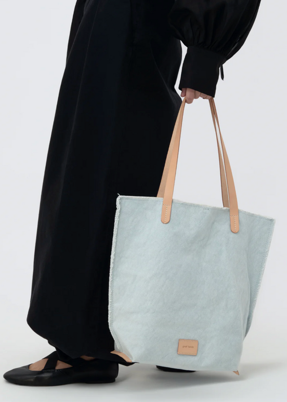 Graf Lantz | Hana Canvas Tote | Mist Vachetta