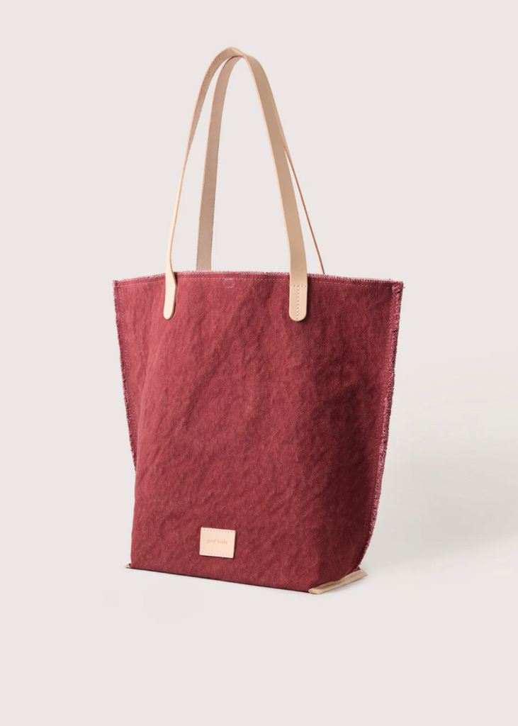 Graf Lantz | Hana Canvas Tote | Plum Vachetta
