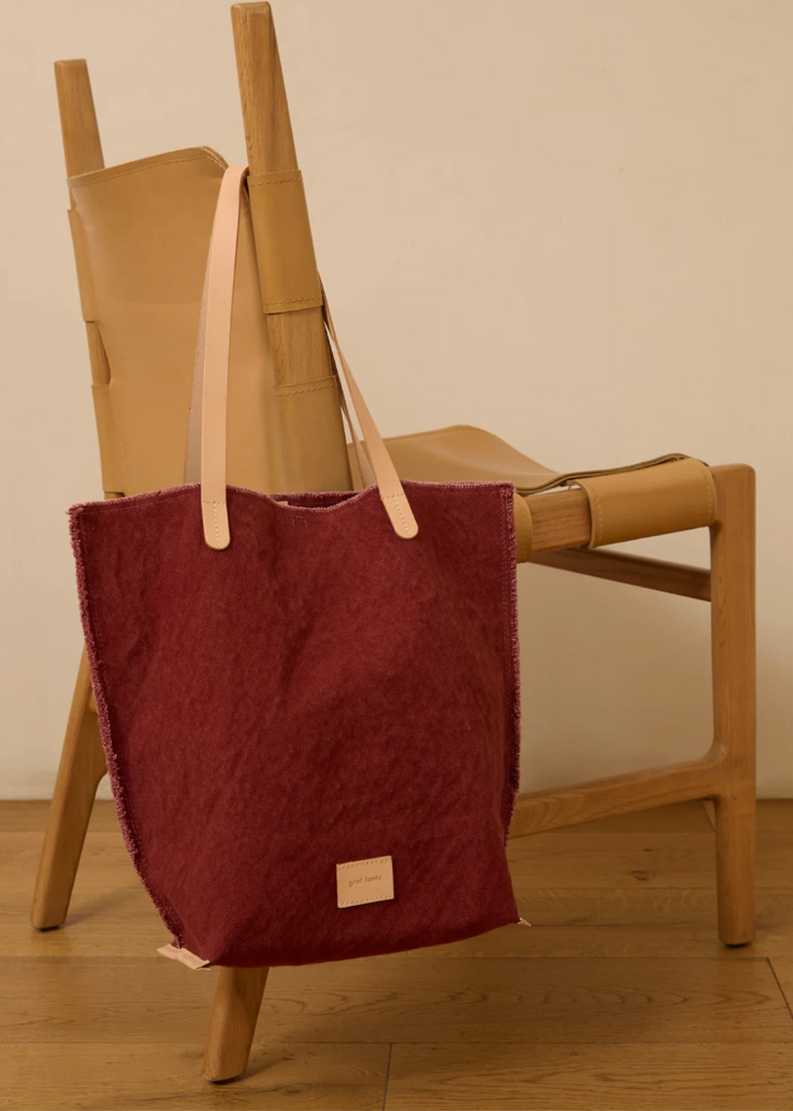 Graf Lantz | Hana Canvas Tote | Plum Vachetta