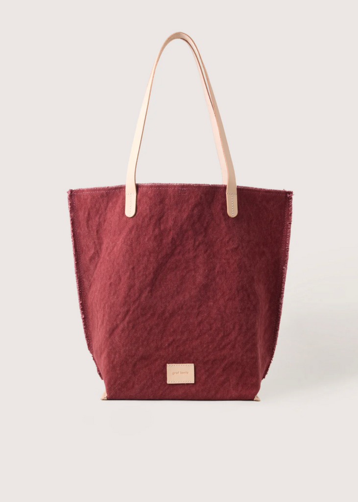 Graf Lantz | Hana Canvas Tote | Plum Vachetta