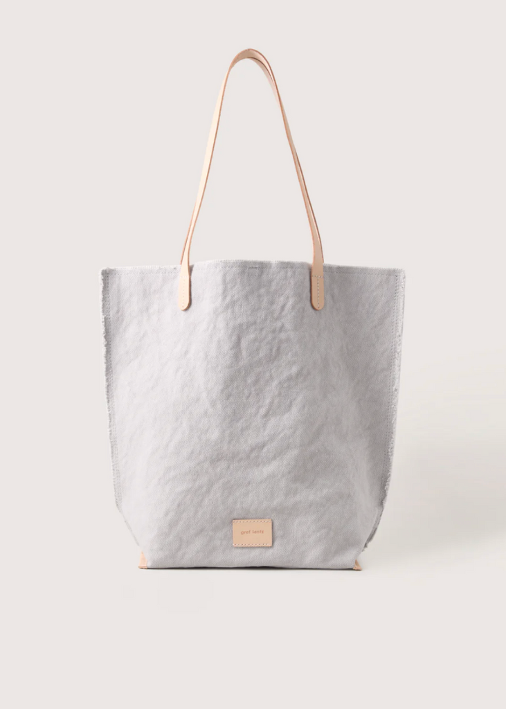 Graf Lantz | Hana Canvas Tote | Stone Vachetta