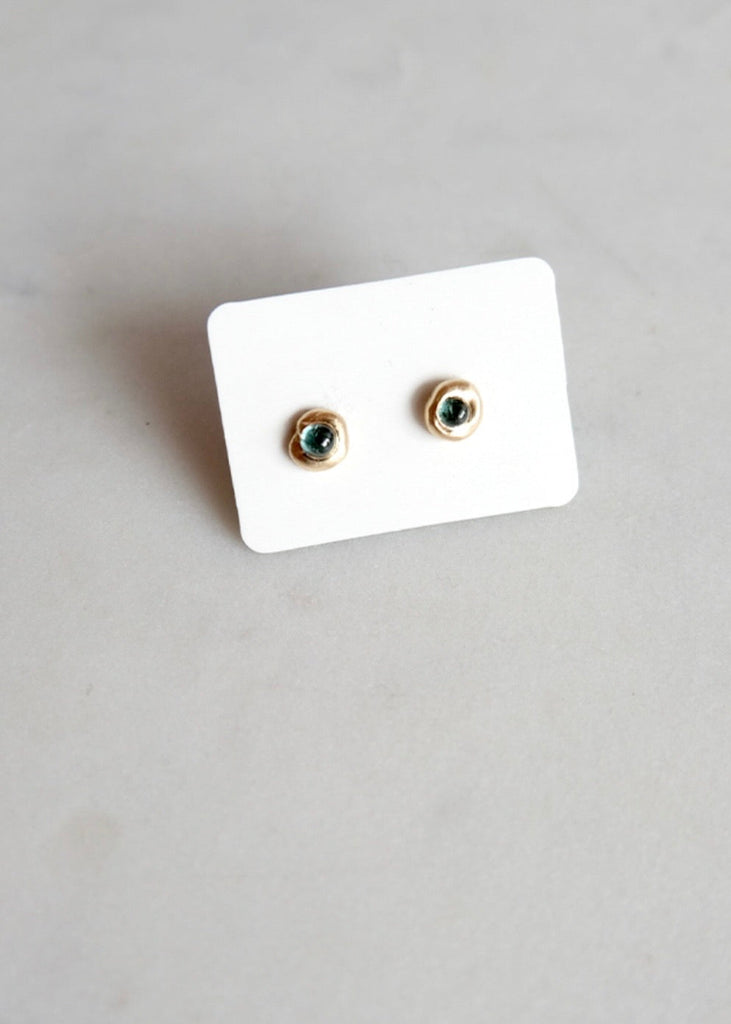 Occasionally Sweet | 14kg Petite Yui Green Tourmaline Stud Earrings