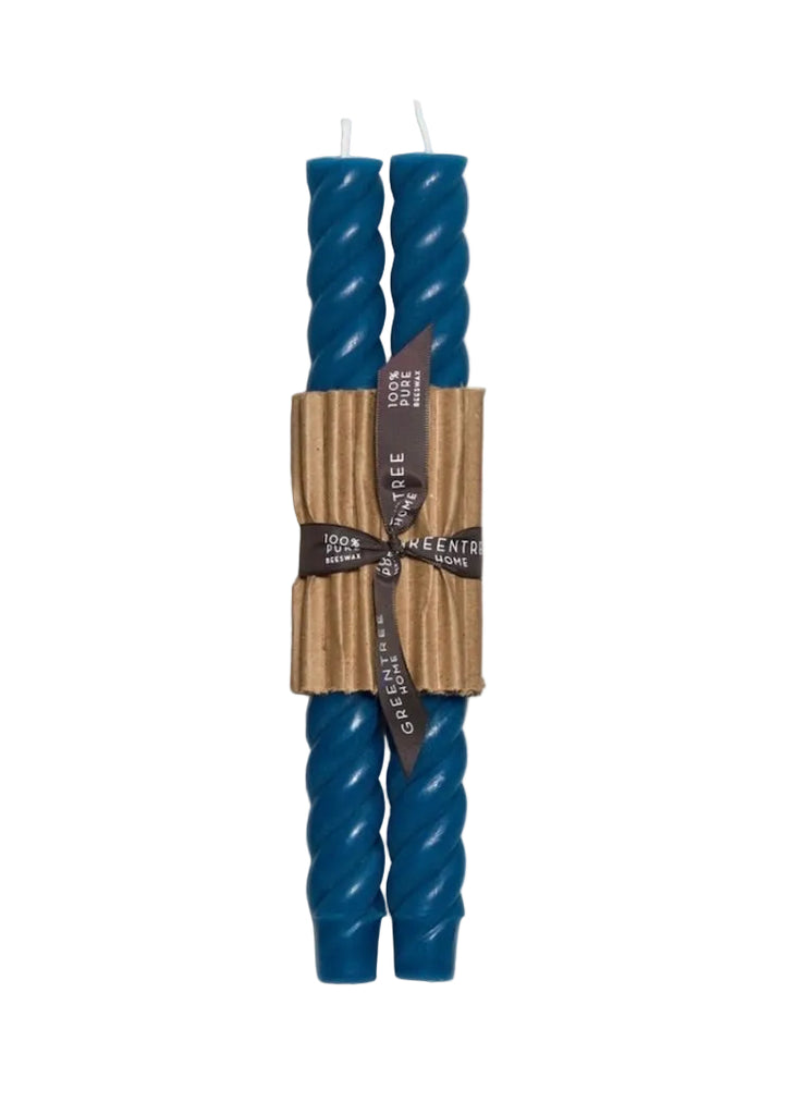 Greentree Home Candle | 10" Rope Taper Candles | Cobalt