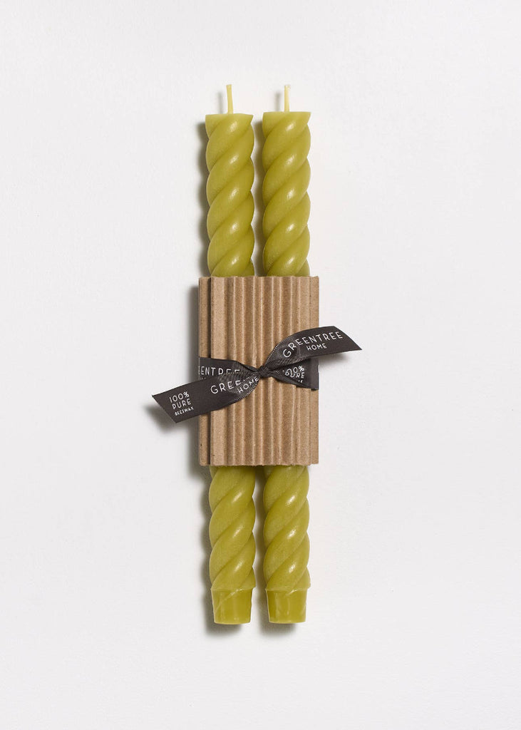 Greentree Home Candle | 10" Rope Taper Candles | Bamboo