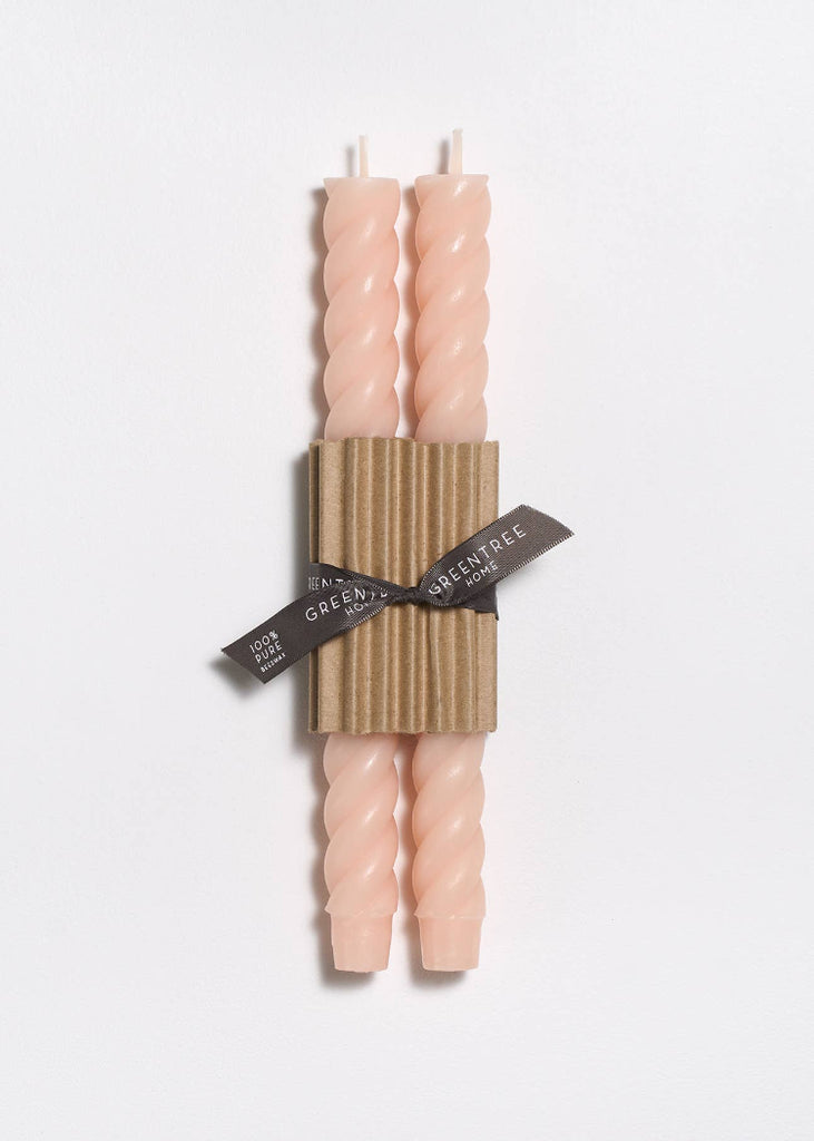 Greentree Home Candle | 10" Rope Taper Candles | Blush