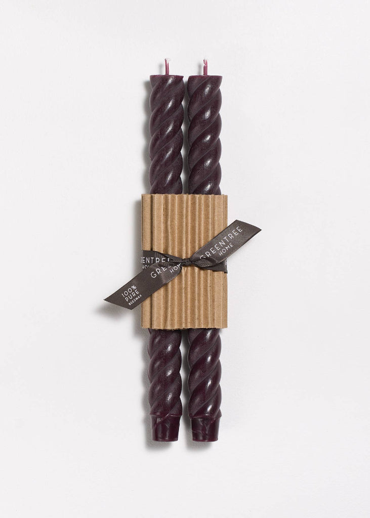 Greentree Home Candle | 10" Rope Taper Candles | Sangria