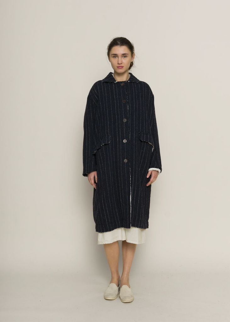 H+ Hannoh Wessel | Coat Mabel | Navy Pinstripe