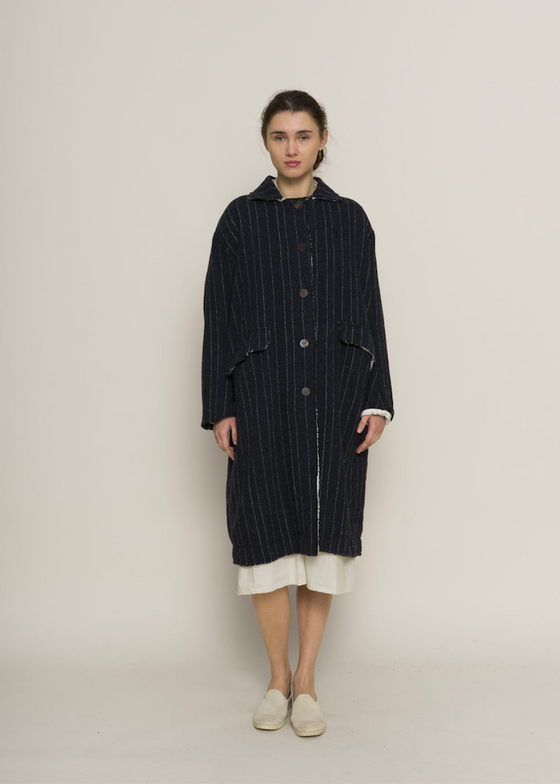 H+ Hannoh Wessel | Coat Mabel | Navy Pinstripe