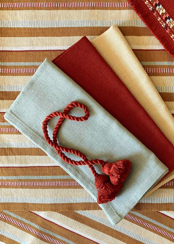Handwoven Table Runner in Sand Peine