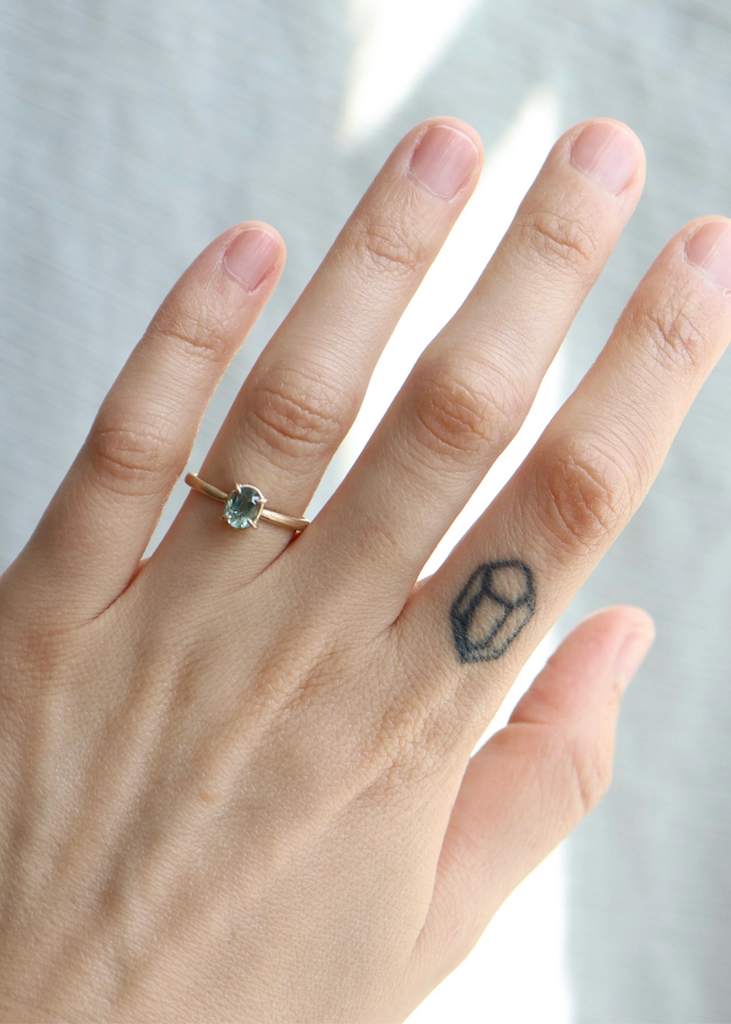 Hannah Blount | Mist Tide Montana Sapphire Vanity Ring | 14k