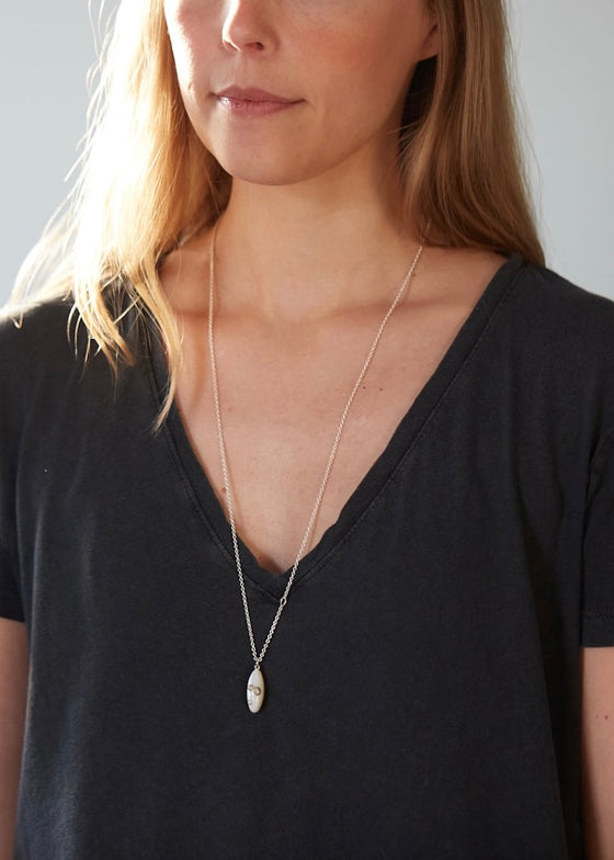 Hannah Blount | Necklace | Mother of Pearl | Sterling Barnacles