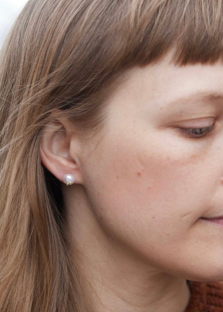 Hannah Blount | Pearl Studs | Sterling Barnacles