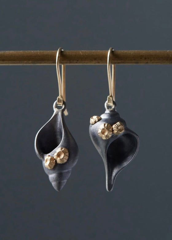 Hannah Blount | Sea Shell Duet Earrings | 14k Barnacles