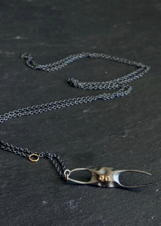 Hannah Blount | Skate Egg Case Necklace | 14k Barnacles