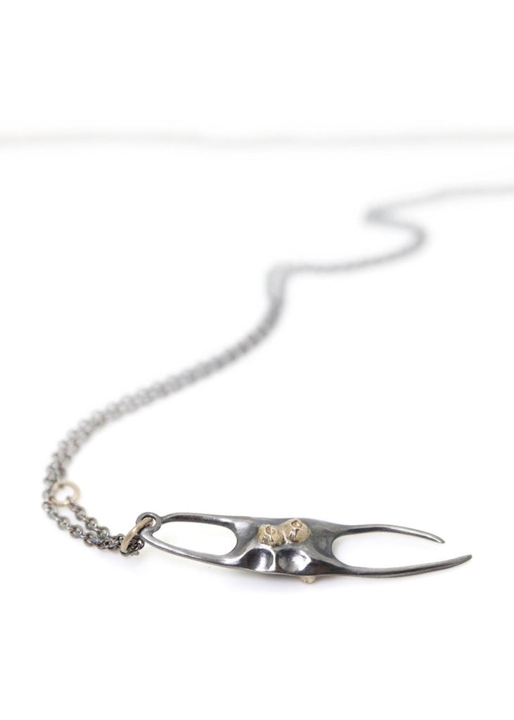 Hannah Blount | Skate Egg Case Necklace | 14k Barnacles
