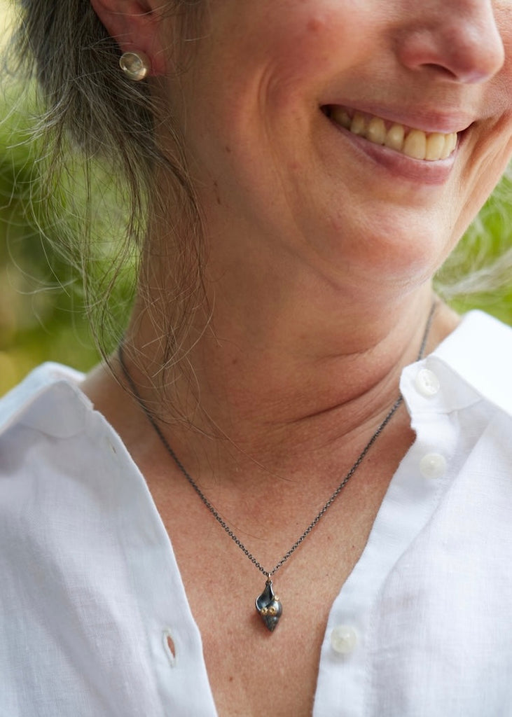 Hannah Blount | Small Tulip Shell Necklace | 14k Barnacles