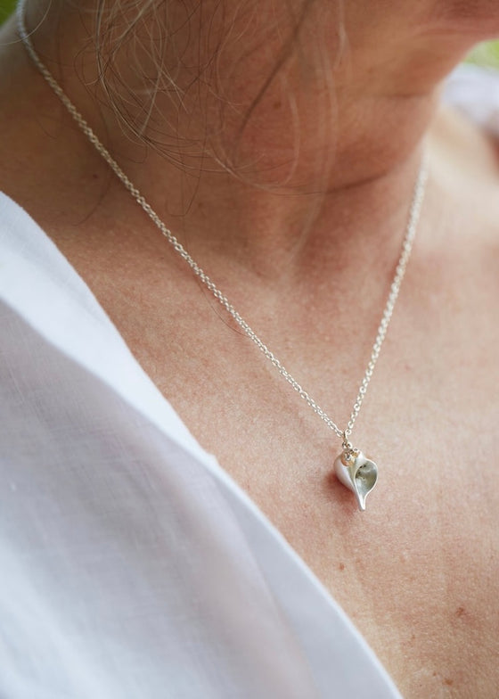 Hannah Blount | Small Whelk Shell Diamond Necklace | 14k Barnacles