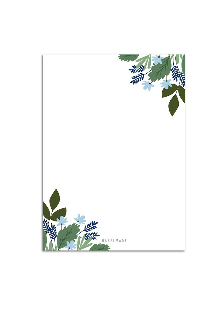 Hazelmade | Blue Bouquet Florals Notepad