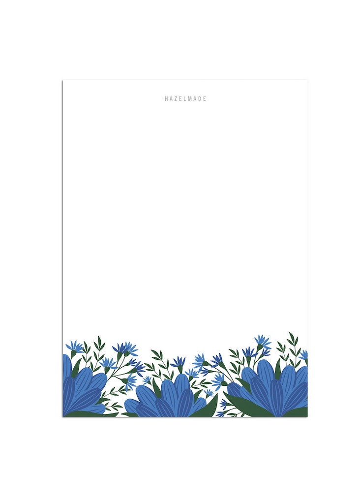 Hazelmade | Blue Gentian Notepad | 4" x 5.5"