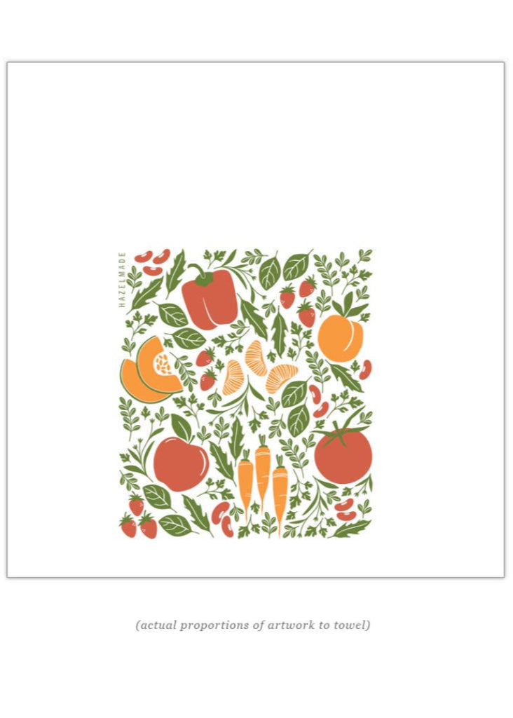 Hazelmade | Farmers Market Tea Towel | Orange