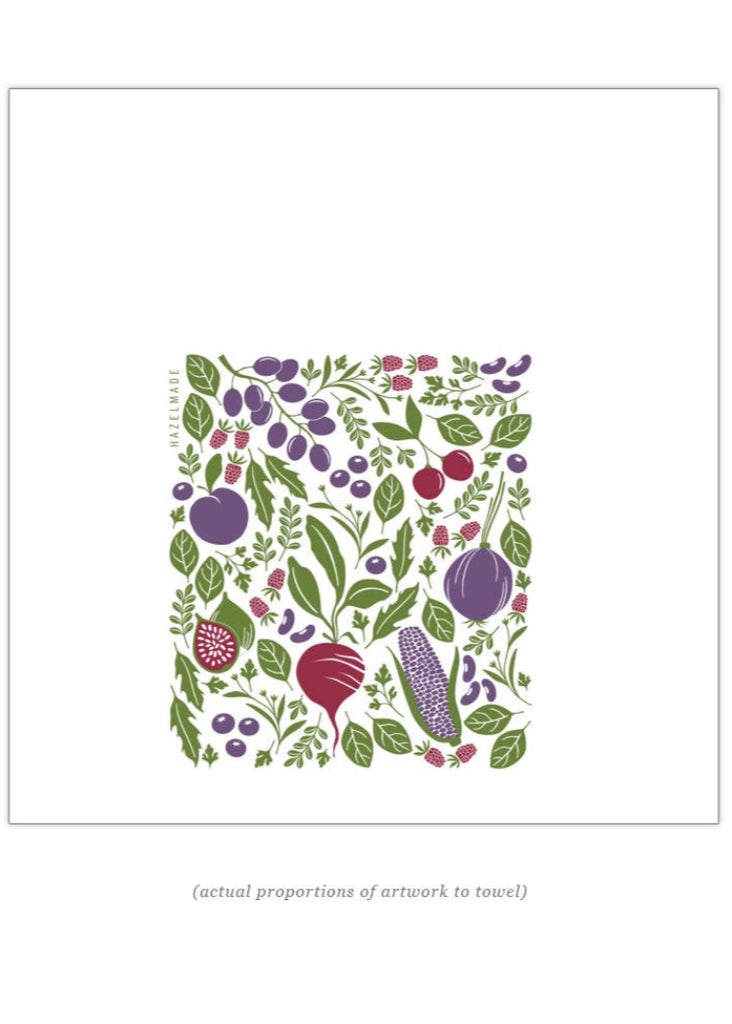 Hazelmade | Farmers Market Tea Towel | Purple