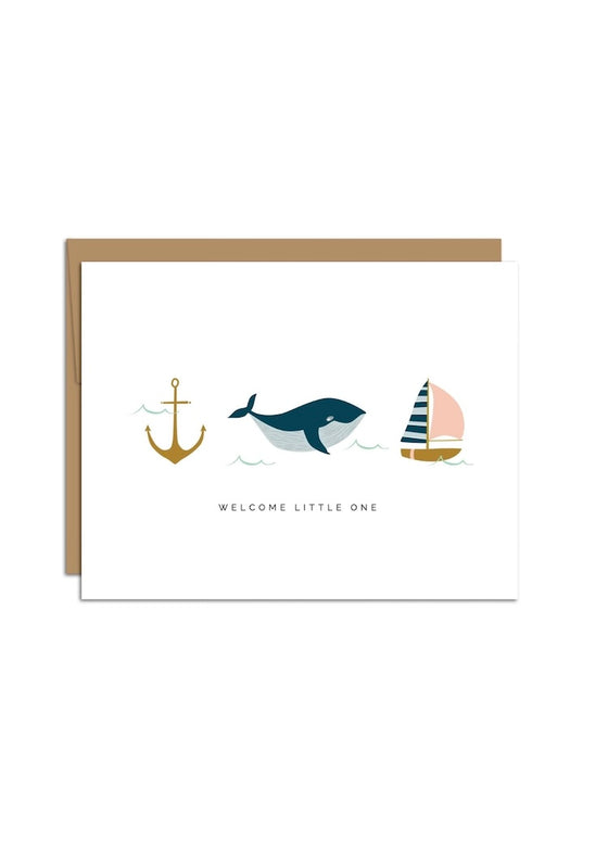 Hazelmade | "Welcome Little One" Whale Card