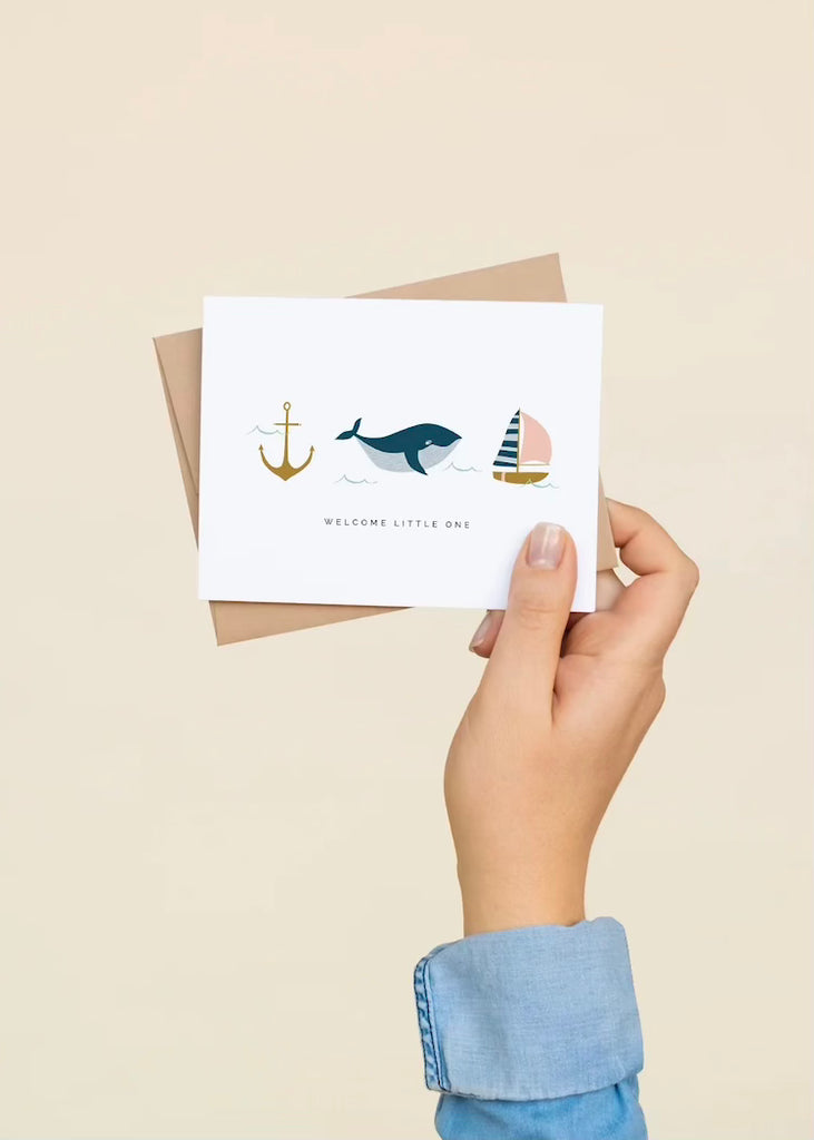 Hazelmade | "Welcome Little One" Whale Card