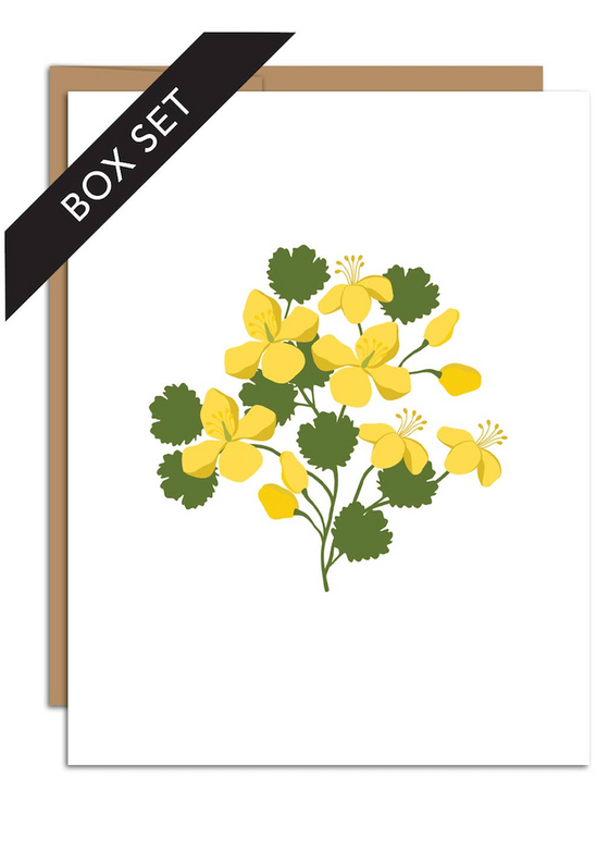 Hazelmade | Yellow Celandine Card | Set of 8