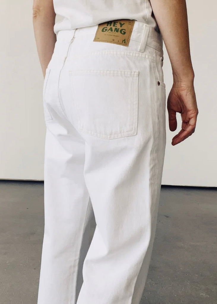 Hey Gang | The Loose Crop Jeans | White