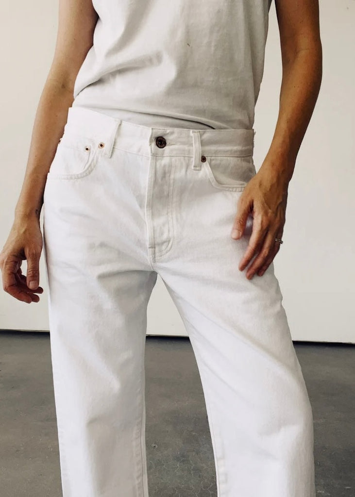 Hey Gang | The Loose Crop Jeans | White