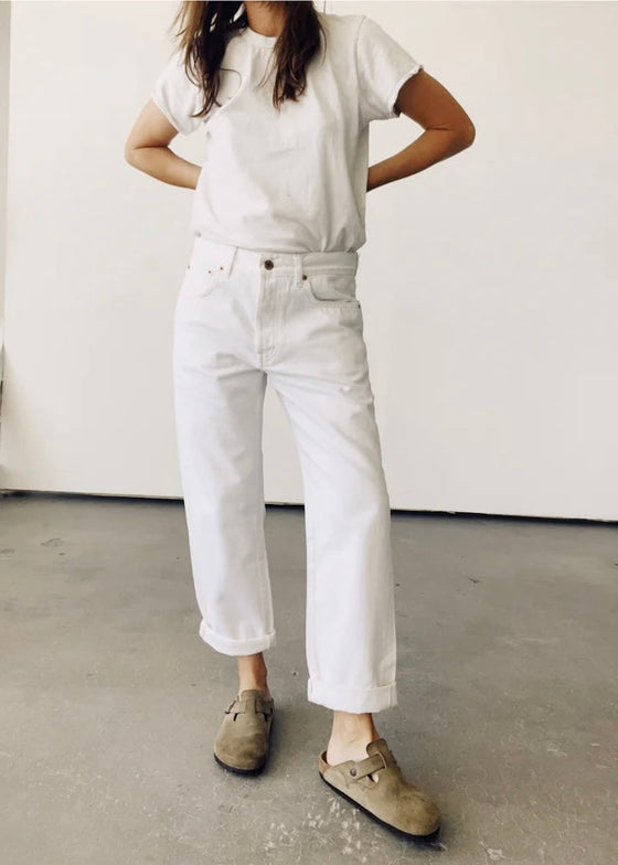 Hey Gang | The Loose Crop Jeans | White