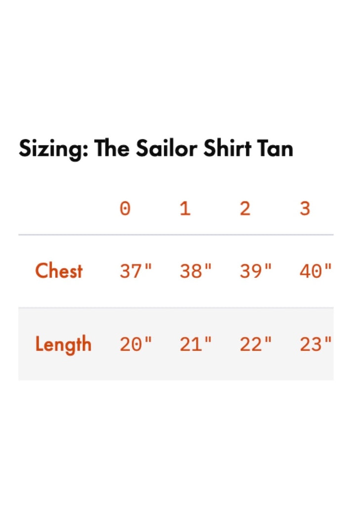Hey Gang | The Sailor Shirt | Tan