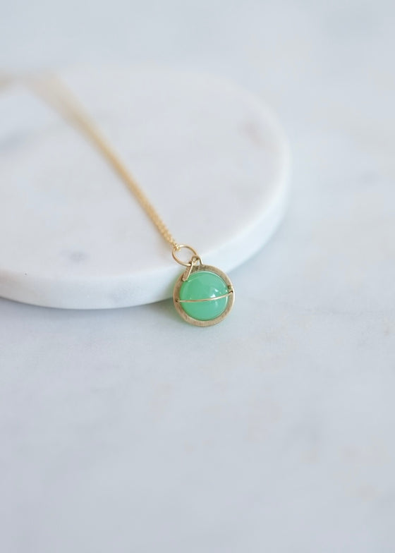 Hilary Finck Designs | Chrysoprase Orb Necklace