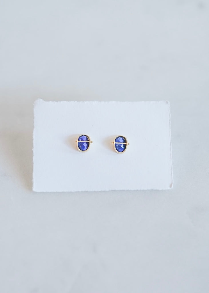 Hilary Finck Designs | Rosecut Lapis + 18k Captured Studs