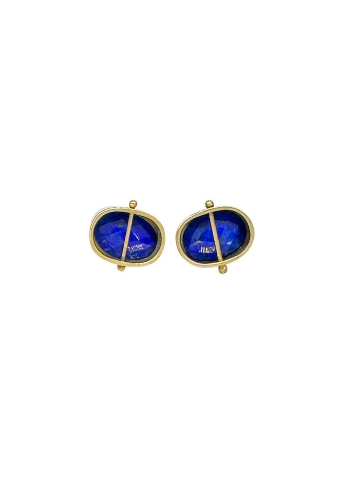 Hilary Finck Designs | Rosecut Lapis + 18k Captured Studs