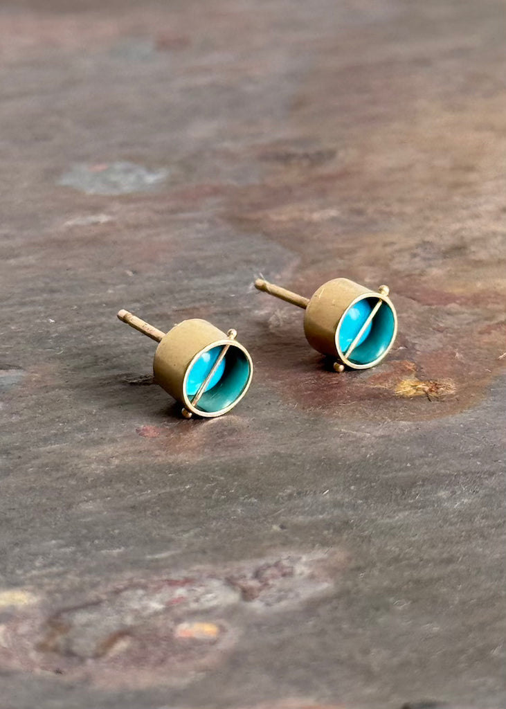 Hilary Finck Designs | Sleeping Beauty Turquoise + 14k Captured Studs