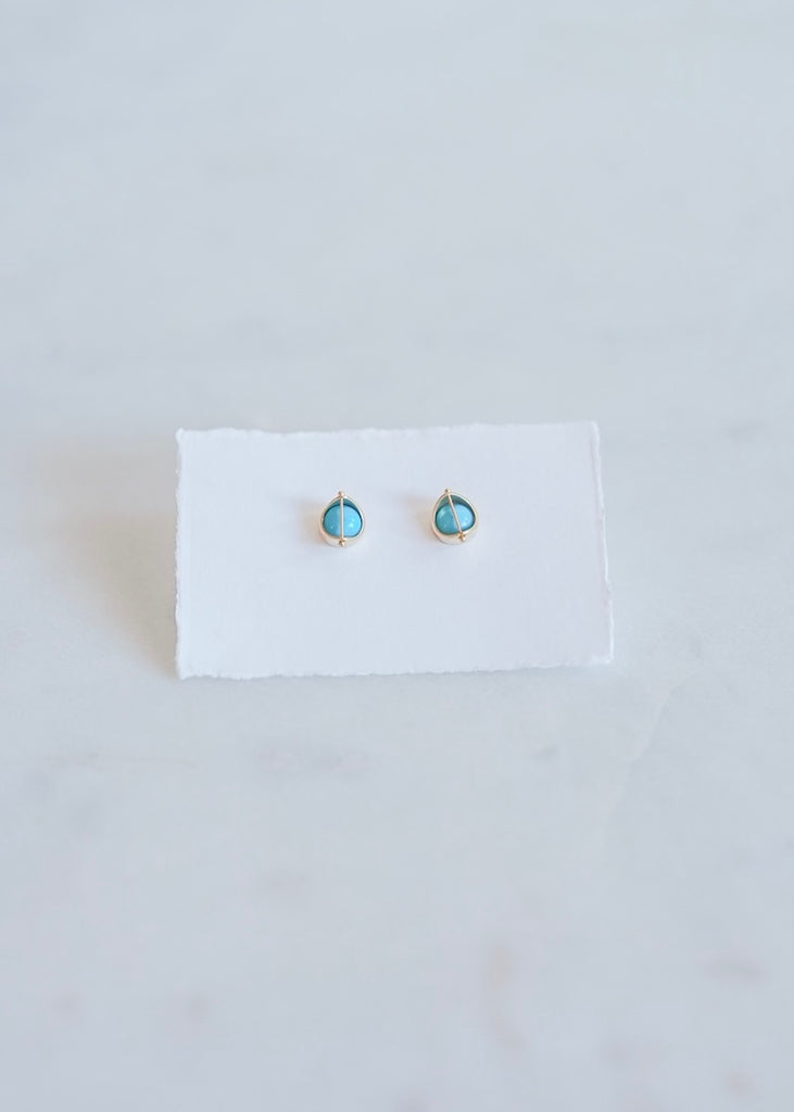 Hilary Finck Designs | Sleeping Beauty Turquoise + 14k Captured Studs