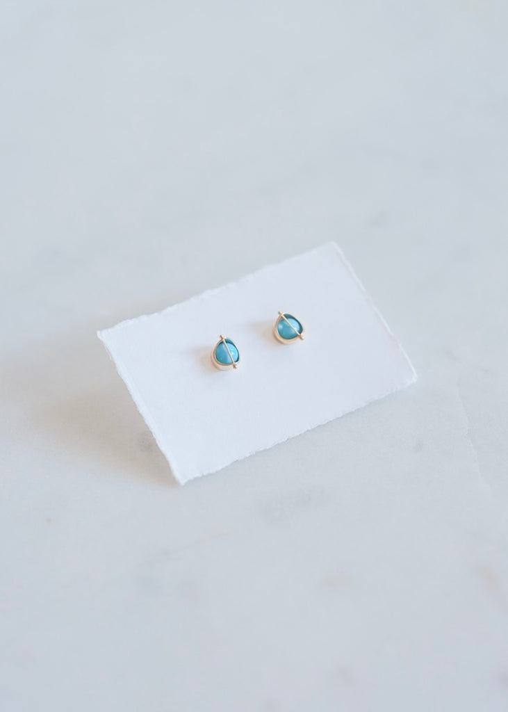 Hilary Finck Designs | Sleeping Beauty Turquoise + 14k Captured Studs